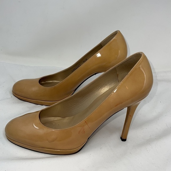 Stuart Weitzman Sz 9.5 Nude Platswoon Patent Leather Pumps - Picture 8 of 16